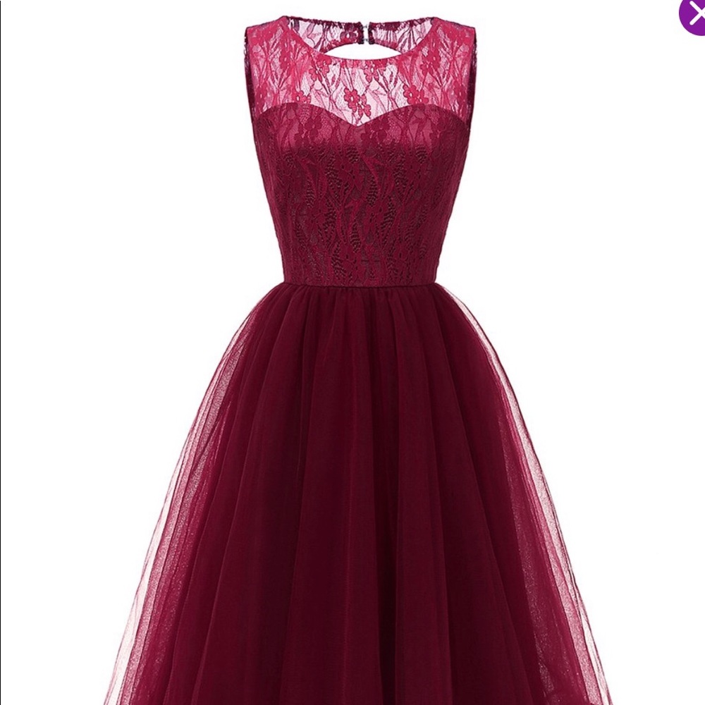 Tulle Lace Sweetheart Cocktail Dress - Picture 2 of 7